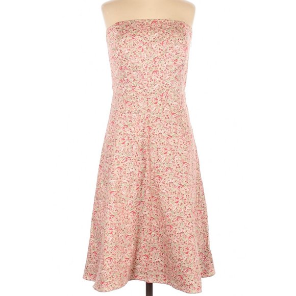 Ann Taylor Strapless Small Floral Print Dress - Picture 1 of 6